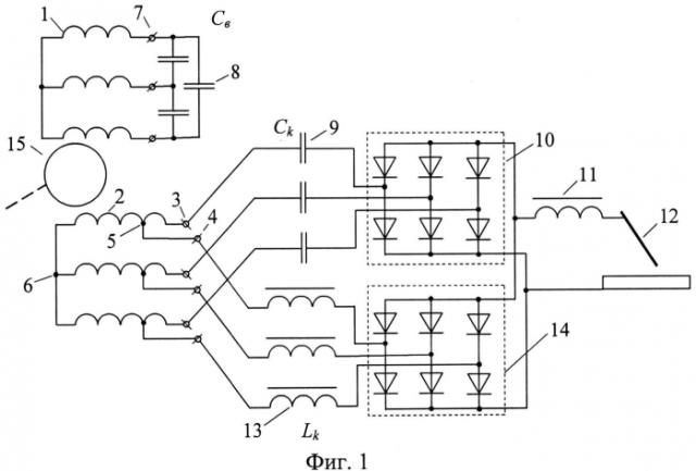 Асинхронный сварочный генератор с двумя трехфазными обмотками на статоре и конденсаторно-дроссельным компаундированием (патент 2561497)