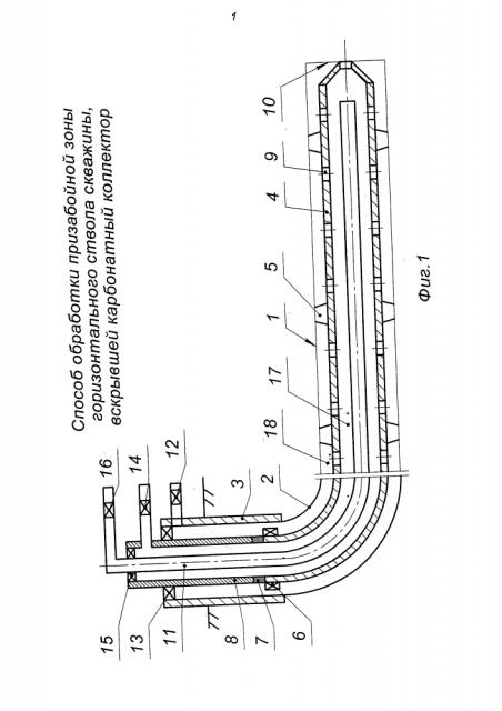 Способ обработки призабойной зоны горизонтального ствола скважины, вскрывшей карбонатный коллектор (патент 2599155)