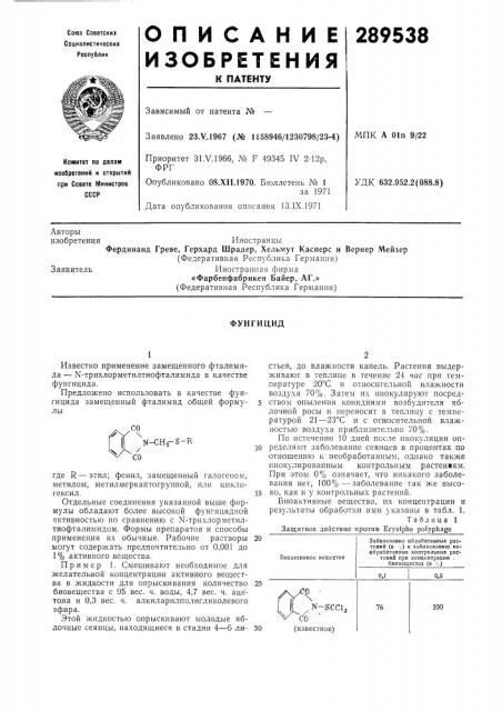 Патент ссср  289538 (патент 289538)