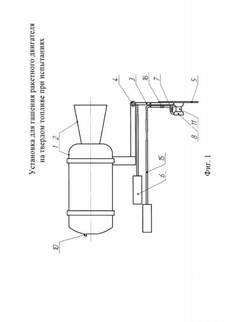 Установка для гашения ракетного двигателя на твердом топливе при испытаниях (патент 2620460)