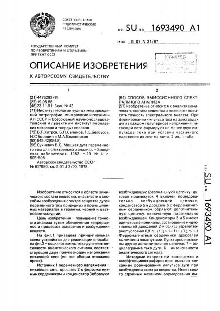 Способ эмиссионного спектрального анализа (патент 1693490)