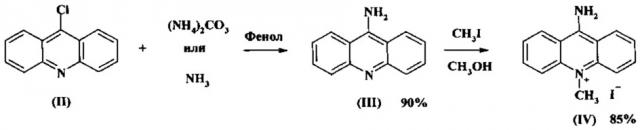 Способ получения соли 9-амино-10-метилакридиния (патент 2625449)
