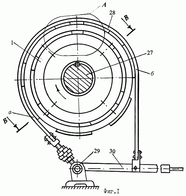 Двухступенчатый ленточно-колодочный тормоз с охлаждением (патент 2263833)