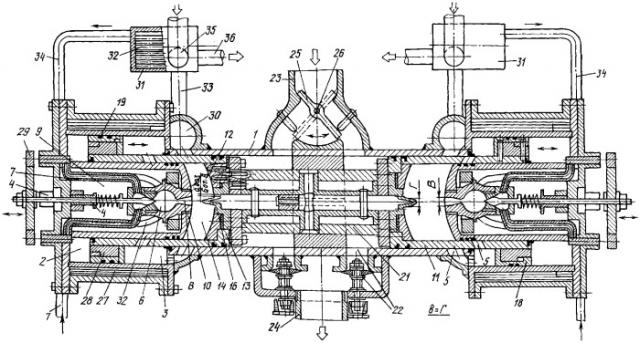 Двухтактный аксиальный двигатель (патент 2268378)