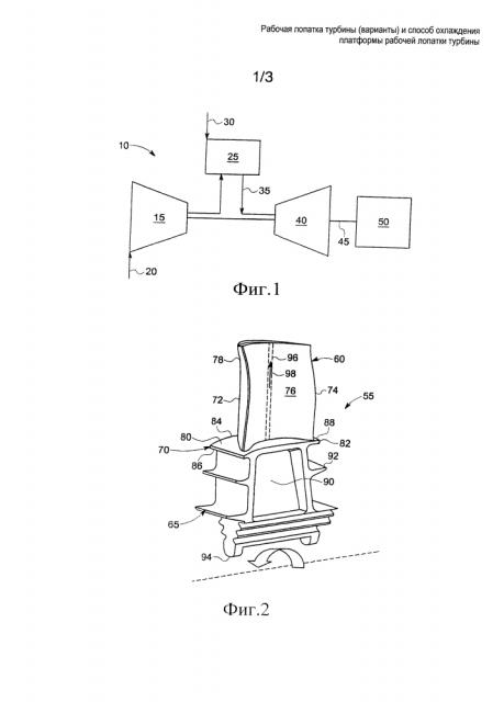 Рабочая лопатка турбины (варианты) и способ охлаждения платформы рабочей лопатки турбины (патент 2636645)