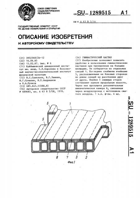 Гимнастический настил (патент 1289515)