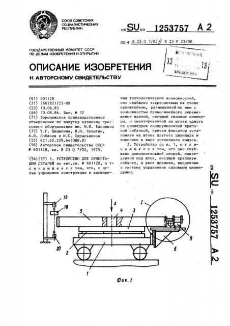 Устройство для ориентации деталей (патент 1253757)