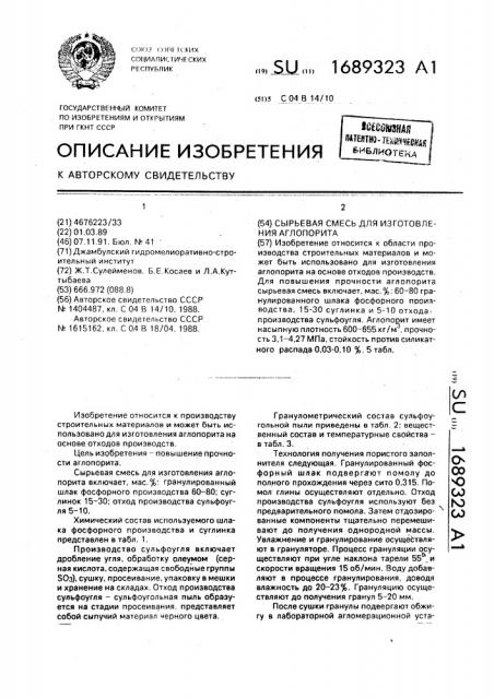 Сырьевая смесь для изготовления аглопорита (патент 1689323)