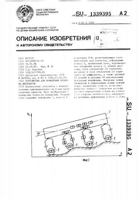 Устройство для измерения рельефа местности (патент 1339395)