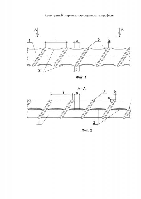 Арматурный стержень периодического профиля (патент 2599647)