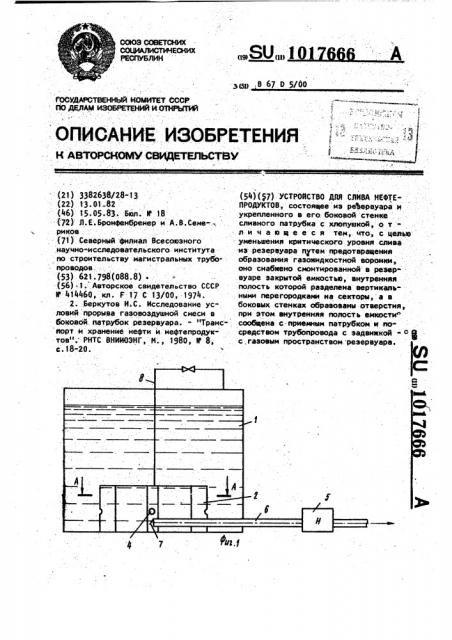 Устройство для слива нефтепродуктов (патент 1017666)