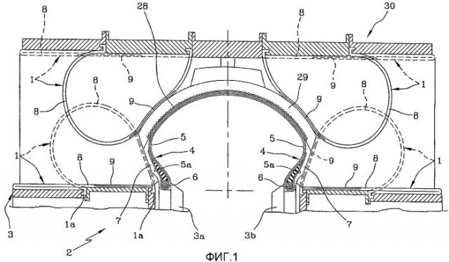 Расширяемая диафрагма для устройств для изготовления шин, способ изготовления расширяемой диафрагмы и способ изготовления шин для колес транспортных средств (патент 2349458)