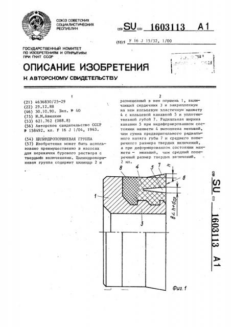 Цилиндропоршневая группа (патент 1603113)
