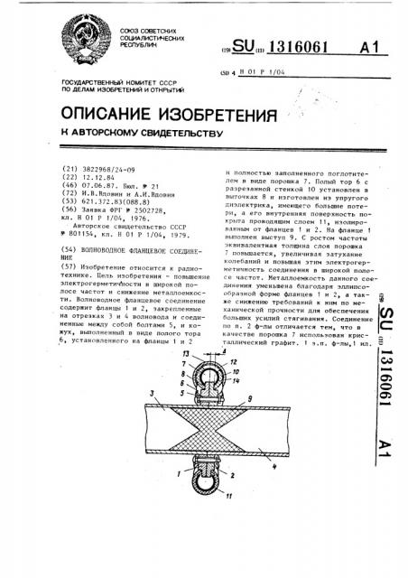 Волноводное фланцевое соединение (патент 1316061)