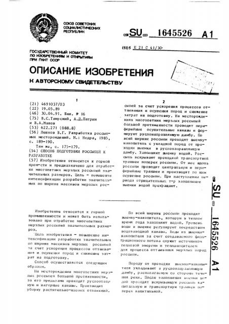 Способ подготовки россыпей к разработке (патент 1645526)
