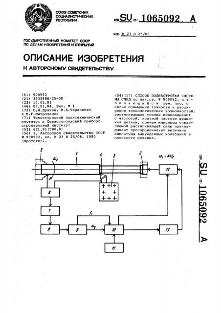 Способ поднастройки системы спид (патент 1065092)