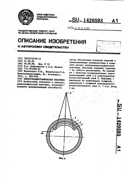 Электрорадиографическая пластина (патент 1420593)