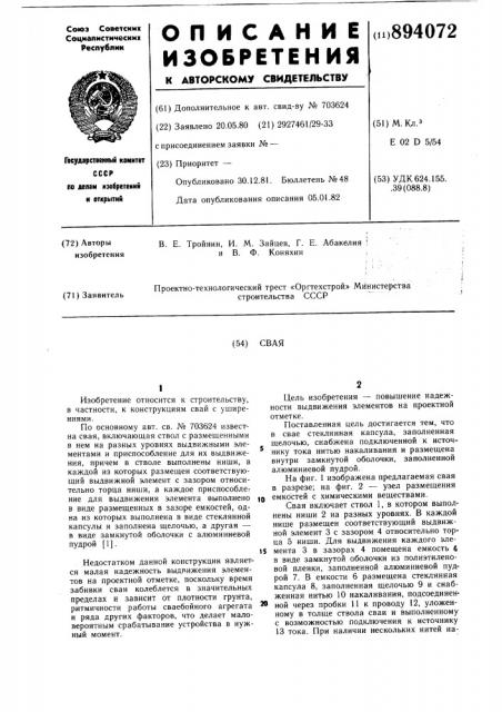 Свая (патент 894072)