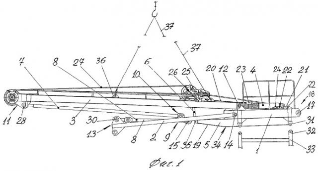 Верхняя складываемая в транспортное положение часть башенного крана (патент 2299174)