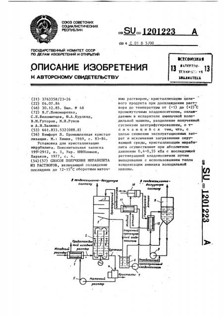 Способ получения мирабилита из растворов (патент 1201223)