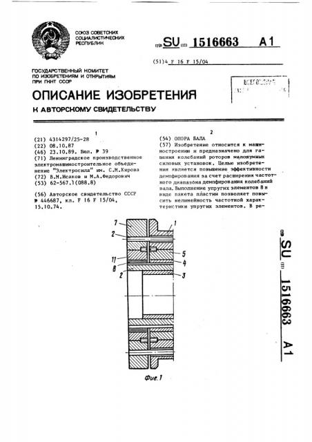 Опора вала (патент 1516663)