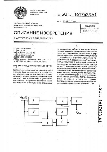 Амплитудно-частотный детектор (патент 1617623)