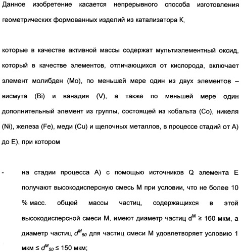 Непрерывный способ изготовления геометрических формованных изделий из катализатора к (патент 2507001)