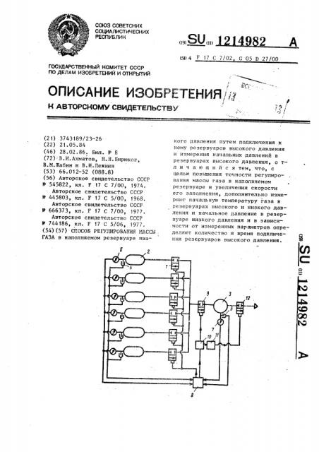 Способ регулирования массы газа (патент 1214982)