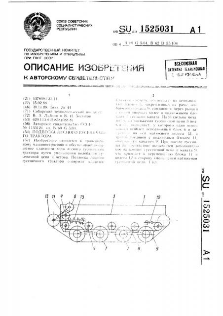 Подвеска лесного гусеничного трактора (патент 1525031)