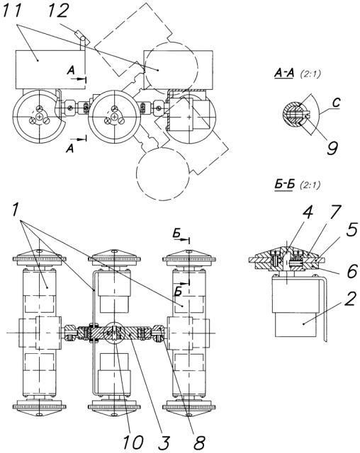Платформа для внутритрубного дефектоскопа на магнитных колёсах (патент 2605234)