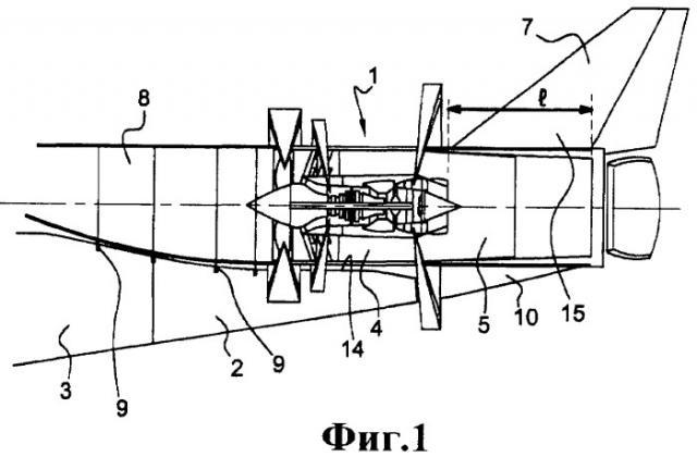 Турбореактивный двигатель для летательного аппарата, летательный аппарат, оснащенный таким турбореактивным двигателем, и способ установки такого турбореактивного двигателя на летательном аппарате (патент 2398714)