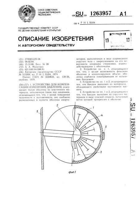 Устройство для компенсации изменения давления (патент 1263957)