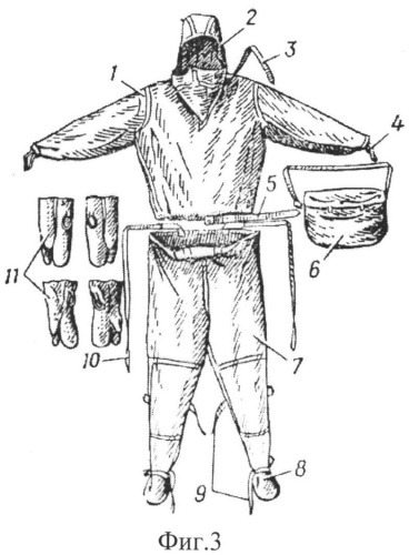 Защитный костюм спасателя для работы в условиях низких температур и радиоактивного излучения (патент 2539341)