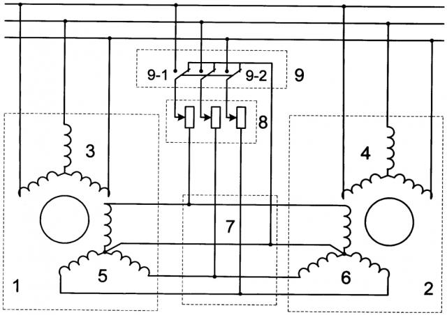 Устройство согласованного вращения асинхронных двигателей (патент 2596216)