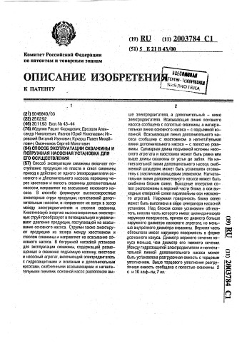 Способ эксплуатации скважины и погружная насосная установка для его осуществления (патент 2003784)