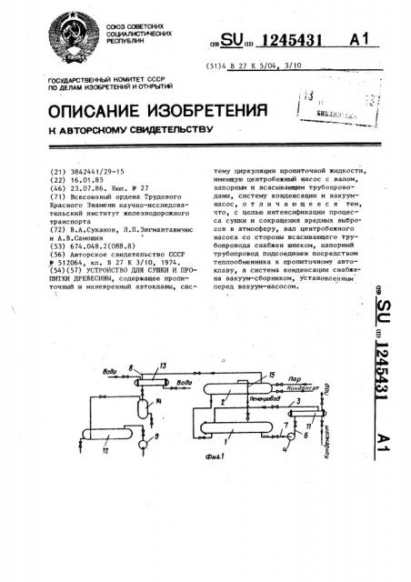 Устройство для сушки и пропитки древесины (патент 1245431)