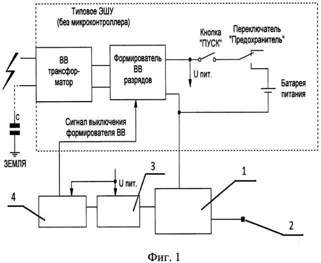 Способ устранения болезненных ощущений емкостного пробоя в электрошоковых устройствах и устройство защиты для осуществления способа (патент 2668147)