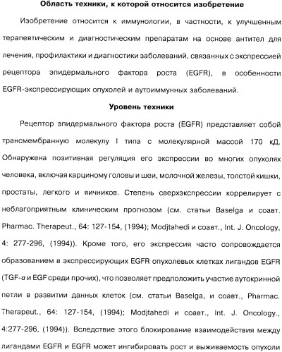 Человеческие моноклональные антитела к рецептору эпидермального фактора роста (egfr), способ их получения и их использование, гибридома, трансфектома, трансгенное животное, экспрессионный вектор (патент 2335507)