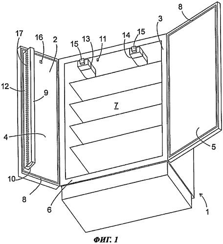 Холодильник с несколькими дверцами, содержащий подогреваемую накладку на двери (патент 2411428)