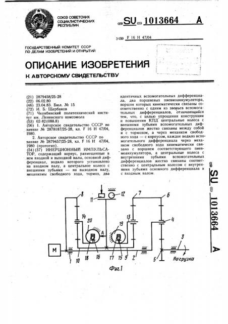 Инерционный импульсатор (патент 1013664)