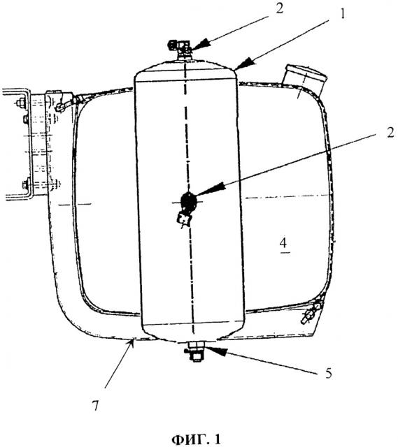 Топливный бак транспортного средства, оснащенного пневматической системой (патент 2667103)