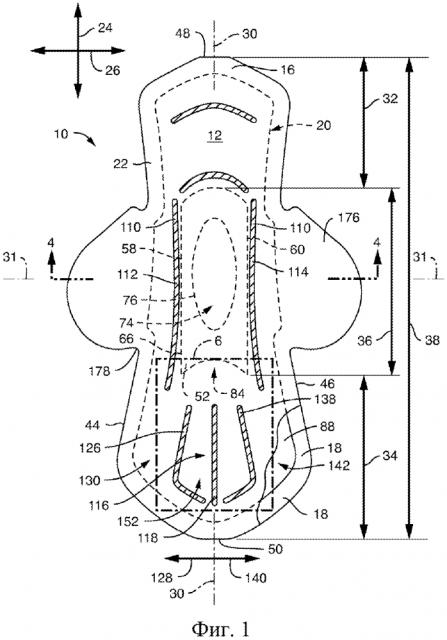 Впитывающее изделие со структурой, прилегающей к телу (патент 2643136)