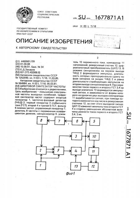 Цифровой синтезатор частоты (патент 1677871)