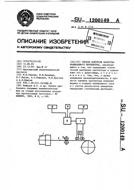 Способ контроля качества навиваемого протектора (патент 1200149)