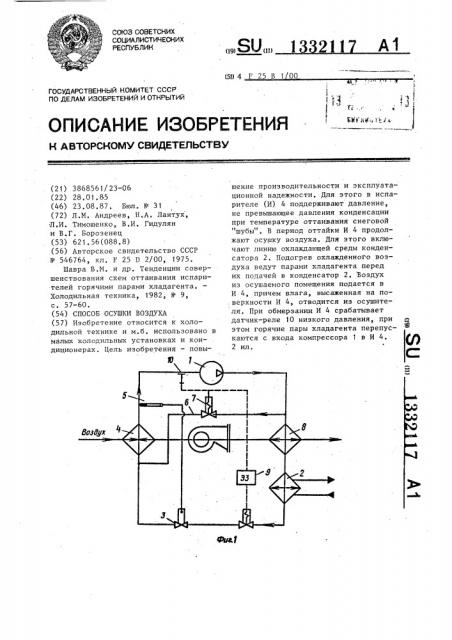 Способ осушки воздуха (патент 1332117)