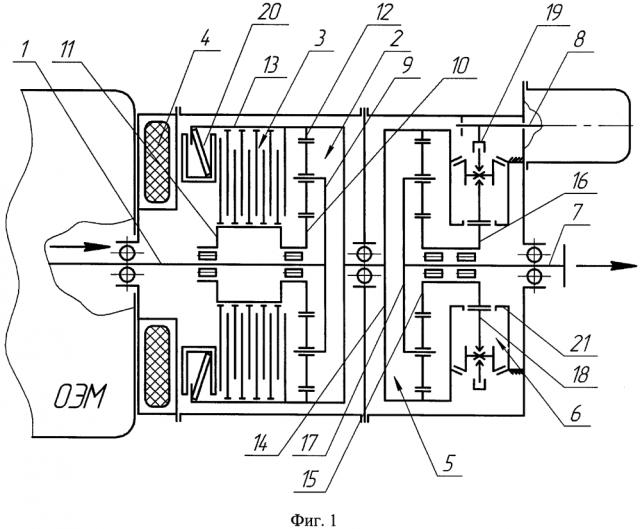 Соединительно-трансформирующее устройство комбинированной энергетической установки транспортного средства (патент 2606652)