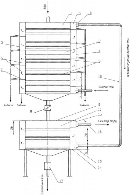 Утилизатор теплоты и конденсата дымовых газов тэц (патент 2610355)
