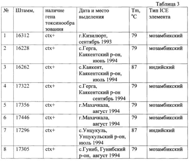 Способ молекулярно-генетического внутривидового типирования токсигенных штаммов vibrio cholerae о1 eltor (патент 2627193)