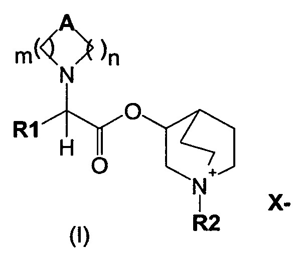 Хинуклидиновые эфиры 1-азагетероциклилуксусной кислоты в качестве антимускариновых средств, способ их получения и их лекарственные композиции (патент 2628082)