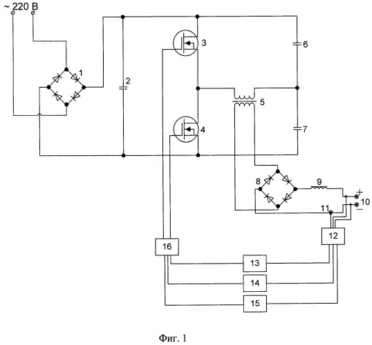 Однофазный полумостовой транзисторный инвертор (патент 2470451)
